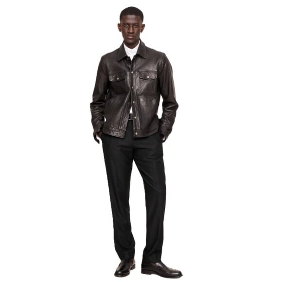 NWT - Banana Republic Tailored Hopsack Slim Fit Suit Pant, Black - Size 36R - Picture 5 of 16